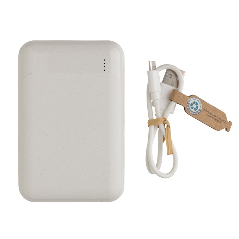 10.000 mAh Powerbank aus RCS Standard recyceltem Kunststoff